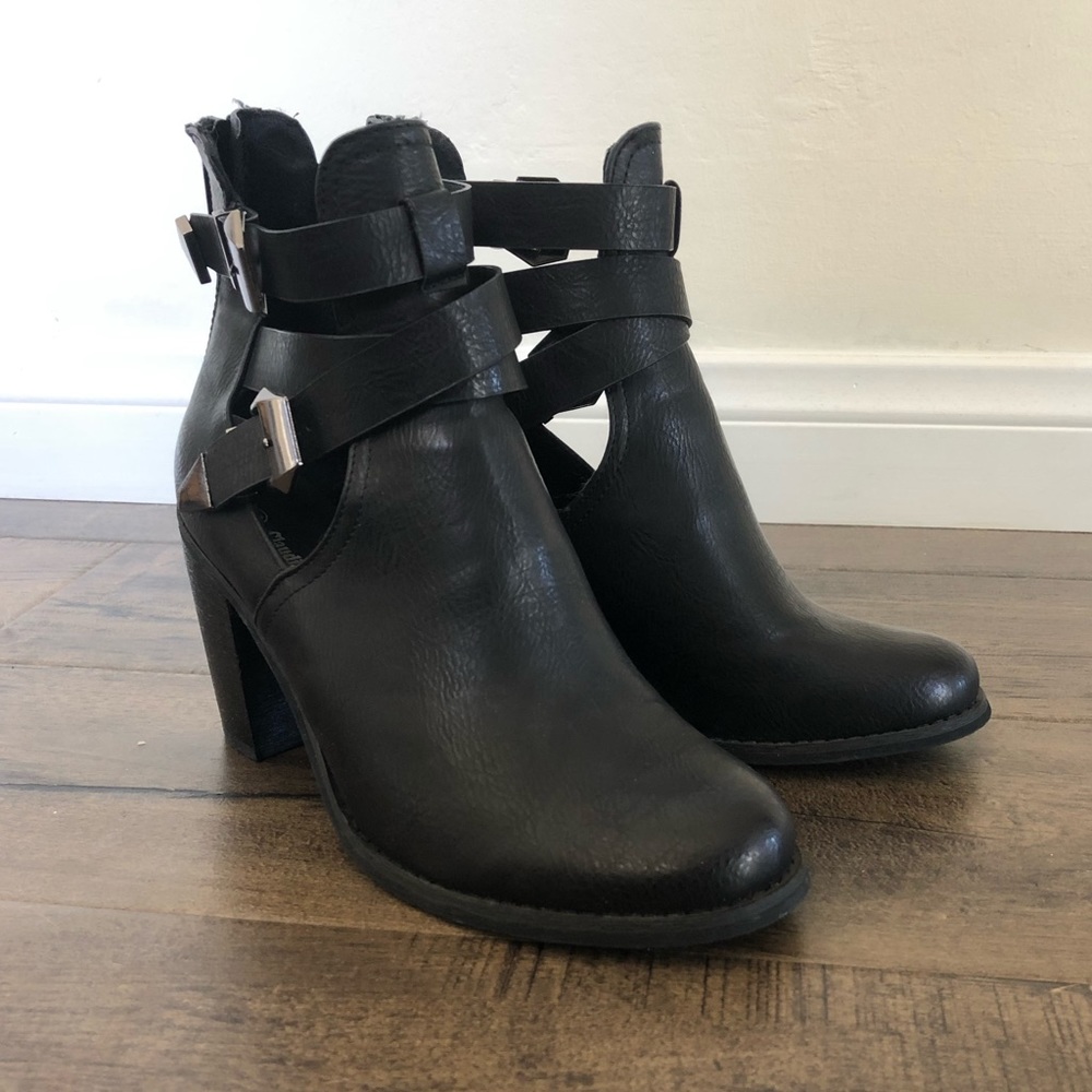 Ankle booties with buckle detail